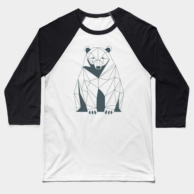 Geometric Bear line art Baseball T-Shirt by Sara-Design2